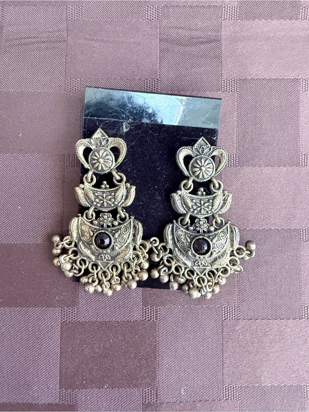 Boho Statement Earring Lot - 3 Pairs (Chandelier, Jhumka, Leaf Dangle)